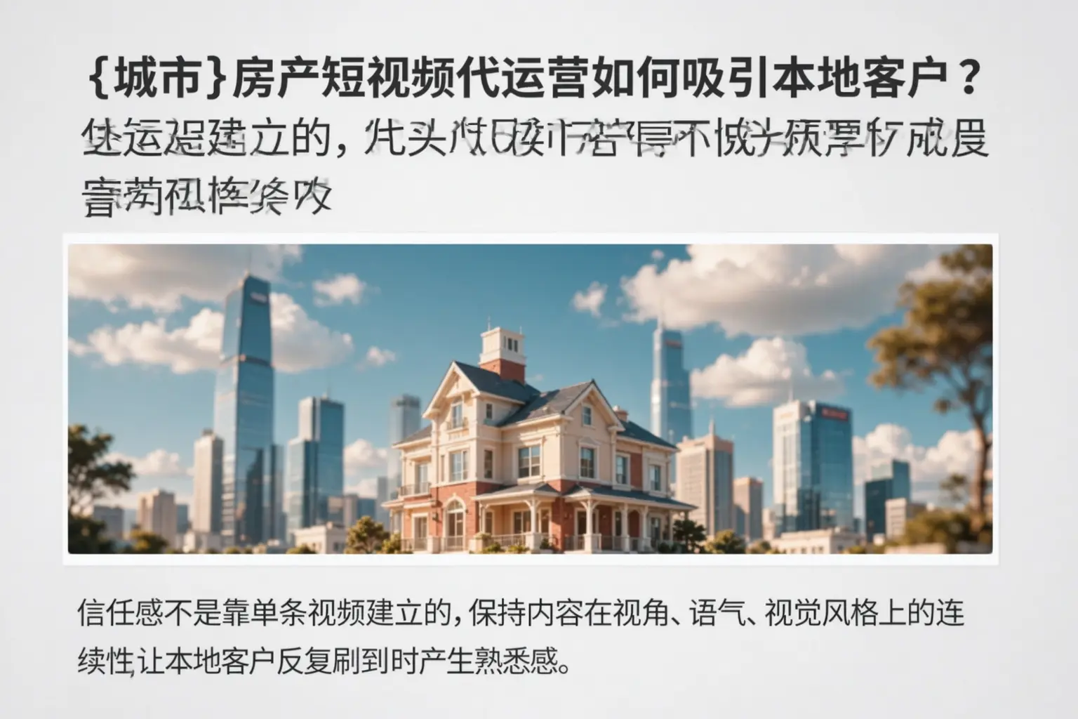 零陵房产短视频代运营如何吸引本地客户？